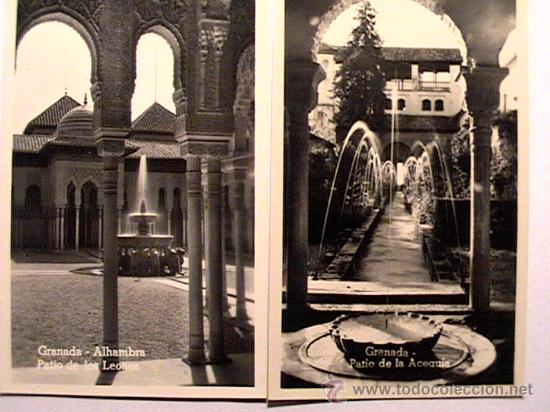 Postales: LOTE DE 2 POSTALES DE LA ALHAMBRA DE GRANADA CIRCA 1950