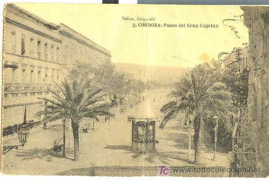 Cartoline: TARJETA POSTAL DE CORDOBA. PASEO DEL GRAN CAPITAN. FOTO SE&Ntilde;AN. N&ordm;2. FOTOTIPIA HAUSER Y MENET