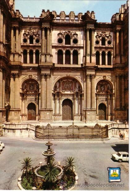 Postales: N&ordm; 4202 POSTAL MALAGA CATEDRAL Y PLAZA DEL OBISPO