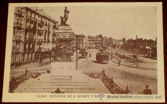 Postales: ANTIGUA POSTAL DE CADIZ - PASEO DE CANALEJAS - NO CIRCULADA.