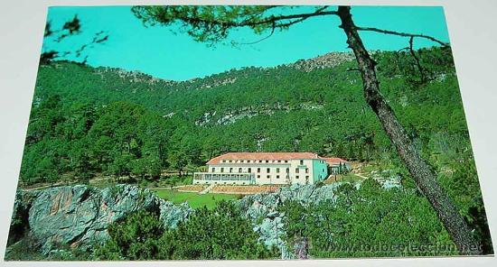 Postales: ANTIGUA FOTO POSTAL DE SIERRA DE CAZORLA - JAEN - VISTA DE SACEJO Y PARADOR NACIONAL DE TURISMO - NO