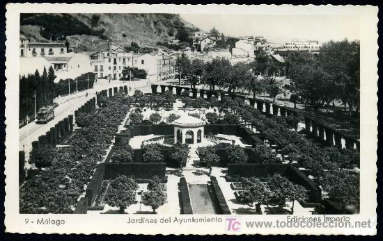 Postales: MALAGA : Imperio N&ordm; 9 - Jardines del Ayuntamiento. Fotografica.