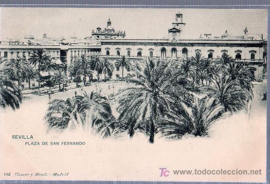 Postkarten: TARJETA POSTAL DE SEVILLA.PLAZA DE SAN FERNANDO. 102  HAUSER Y MENET