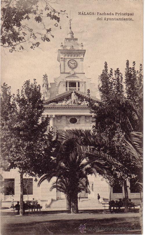 Postales: N&ordm; 7298 POSTAL MALAGA FACHADA PRINCIPAL DEL AYUNTAMIENTO