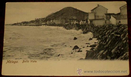 Postales: ANTIGUA POSTAL DE MALAGA - BELLA VISTA - ED. T.C. MADRID - REVERSO CON SELLO EN AZUL QUE SE APRECIA