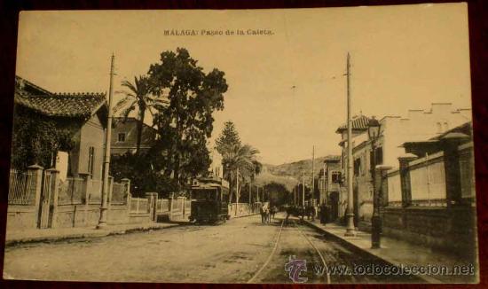 Postales: ANTIGUA POSTAL DE MALAGA - PASEO DE LA CALETA - TRANVIA - NO CIRCULADA - ESCRITA - ED. HAUSER Y MENE