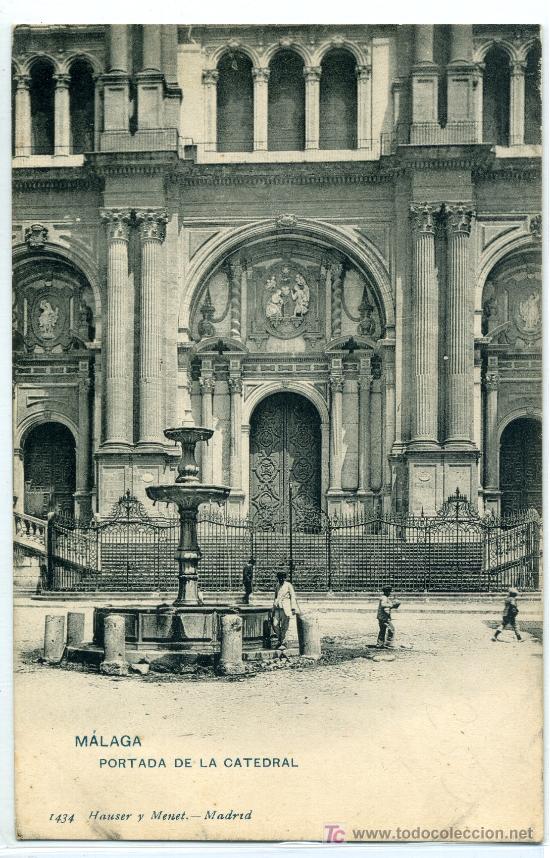 Postais: TARJETA POSTAL DE MALAGA. PORTADA DE LA CATEDRAL. 1434 HAUSER Y MENET