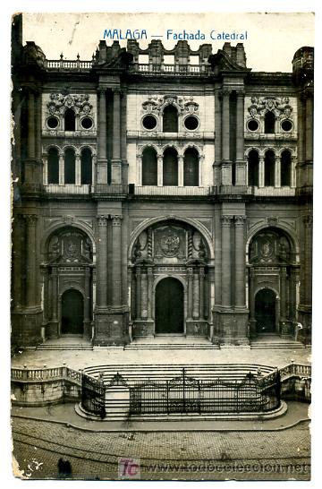 Postales: MALAGA, FACHADA CATEDRAL,   P26079