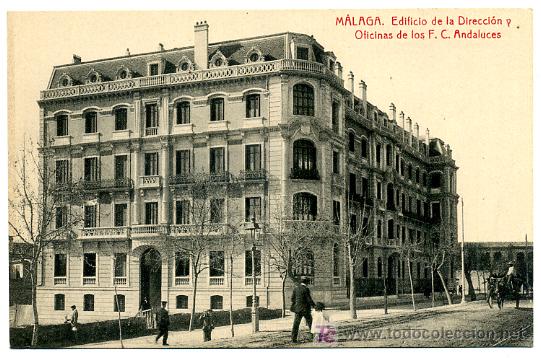 Postales: MALAGA, EDIFICIO DE LA DIRECCION Y OFICINAS DE LOS F.C. ANDALUCES,      P26156