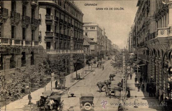 Postales: GRANADA : Gran Via de Col&oacute;n - Foto 1