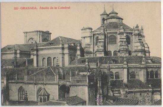 Postales: TARJETA POSTAL ABSIDE DE LA CATEDRAL GRANADA - Foto 1