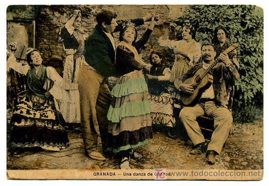 Postales: GRANADA, UNA DANZA DE GITANOS,     P26344 - Foto 1