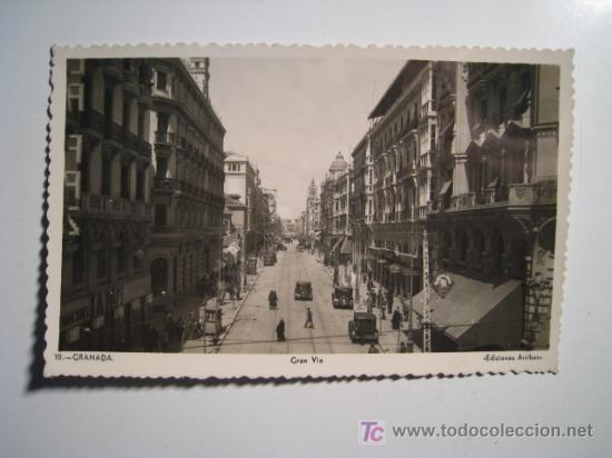 Postales: GRANADA: GRAN VIA (ARRIBAS 10) POSTAL - Foto 1