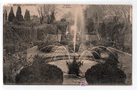 Postais: TARJETA POSTAL DE MALAGA. (CHURRIANA) JARDINES DEL RETIRO. ED. DOMINGO DEL RIO