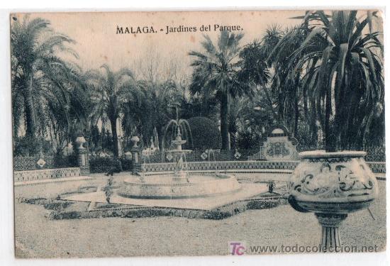 Postais: TARJETA POSTAL DE MALAGA. JARDINES DEL PARQUE. ED. HELIOS