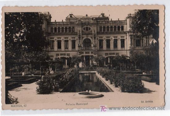 Postkarten: TARJETA POSTAL DE MALAGA N&ordm; 62. PALACIO MUNICIPAL. ED. ARRIBAS