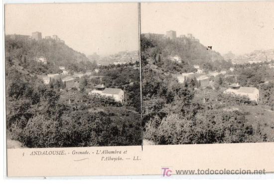 Postales: TARJETA POSTAL DE GRANADA.LA ALHAMBRA Y EL ALBAYCIN. LL.L'IMPRIMIERIEN NOUVELLE PHOTOGRAPHIQUE PARIS