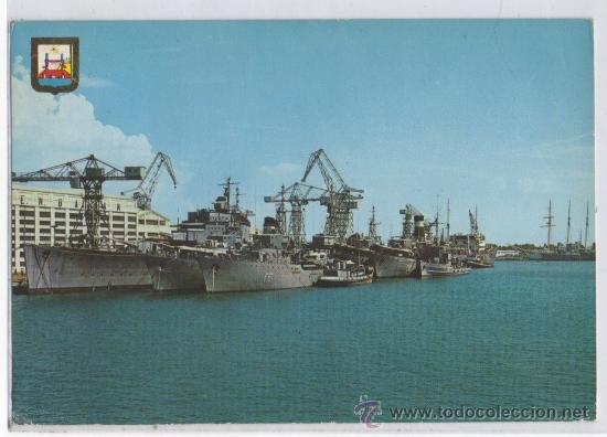 Postales: TARJETA POSTAL DE SAN FERNANDO BUQUES EN EL ARSENAL DE LA CARRACA CADIZ BARCO
