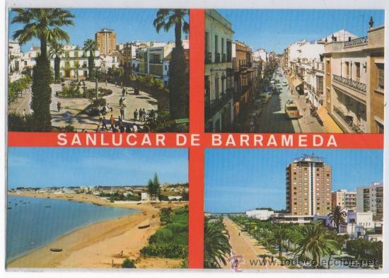 Postales: TARJETA POSTAL DE SANLUCAR DE BARRAMEDA DIVERSOS ASPECTOS CADIZ