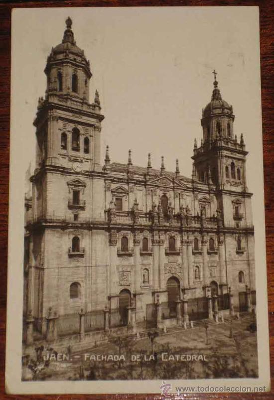 Postales: ANTIGUA FOTO POSTAL DE JAEN - FACHADA DE LA CATEDRAL - CIRCULADA.