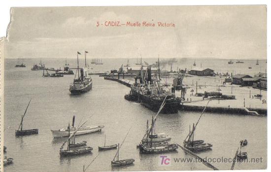 Postales: CADIZ, MUELLE REINA VISTORIA