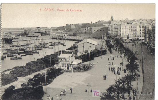 Postales: CADIZ, PASEO DE CANALEJAS - Foto 1