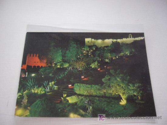 Postais: ALMER&Iacute;A. JARDINES DE LA ALCAZABA. NOCTURNA. ED. ARRIBAS. N&ordm; 2029
