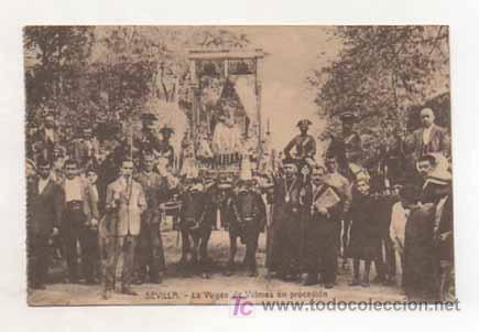 Postales: SEVILLA. LA VIRGEN DE VALMES EN PROCESI&Oacute;N. - Foto 1