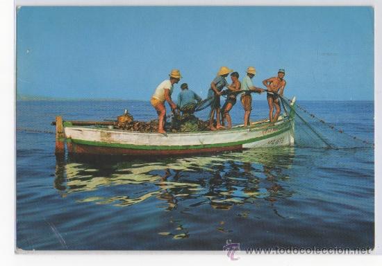 Postales: TARJETA POSTAL COSTA DEL SOL PESCADORES TIPICOS ALMERIENSES ALMERIA PESCA BARCA BARCO