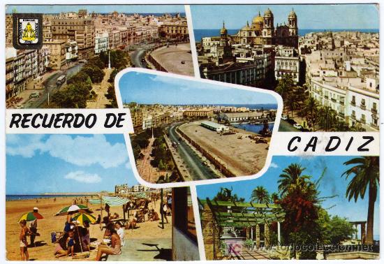 Postales: PRECIOSA POSTAL - CADIZ  - AVENIDA RAMON DE CARRANZA - LA CATEDRAL Y OTRAS VISTAS