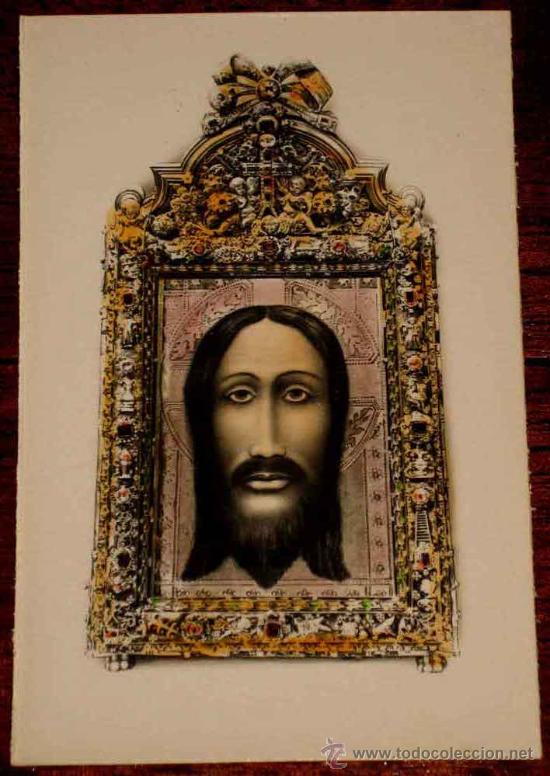 Postales: ANTIGUA FOTO POSTAL COLOREADA DE JAEN - SANTO ROSTRO QUE SE VENERA EN LA CATEDRAL - ED. ARRIBAS - NO