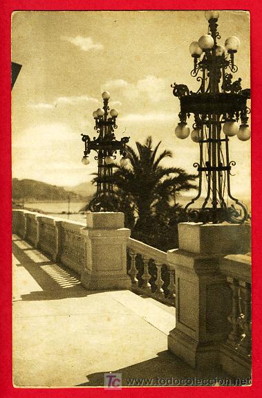 Postales: MALAGA, HOTEL MIRAMAR, VISTA AL MAR DESDE LA TERRAZA,   P30385