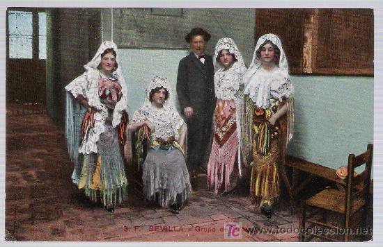 Cartes Postales: Sevilla.-Grupo de Boleras. Tom&aacute;s Sanz 3- F. NO CIRCULADA