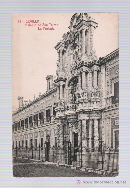 Cartes Postales: Sevilla.-Palacio de San Telomo. La Portada. Fototipia Thomas n&ordm; 18.