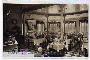 Postales: Malaga. 12. Hotel Sim&oacute;n. Comedor. Andr&eacute;s Fabert Editor fot&oacute;grafo. Postal fotogr&aacute;fica. Sin circular.