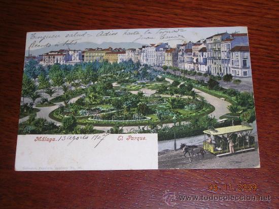 Postales: POSTAL DE MALAGA. EL PARQUE. A&Ntilde;OS 1907..REF.635