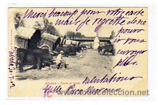 Postales: Malaga. El Puente de Tetuan. Alvarez Morales. Circualda Reverso sin dividir con escudo. Circulada.