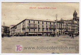 Postales: Malaga. Cortina del Muelle y Parque. Fototipia Casta&ntilde;eira. Circulada.