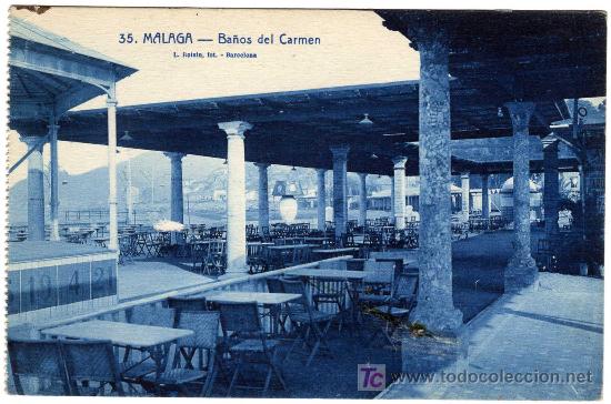 Postales: BONITA POSTAL - MALAGA - BA&Ntilde;OS DEL CARMEN