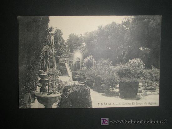 Postales: MALAGA EL RETIRO.EL JUEGO DE AGUAS