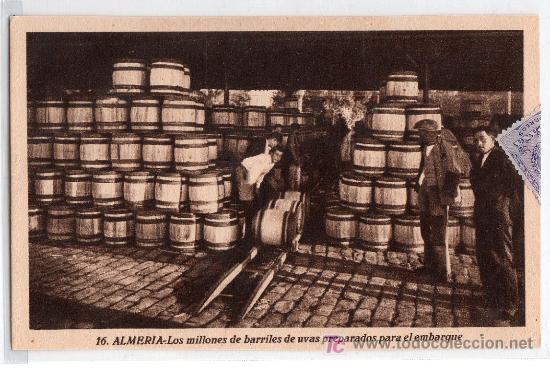 Postkarten: TARJETA POSTAL DE ALMERIA N&ordm; 16. LOS MILLONES DE BARRILES DE UVAS PREPARADOS. FOTO L. ROISIN