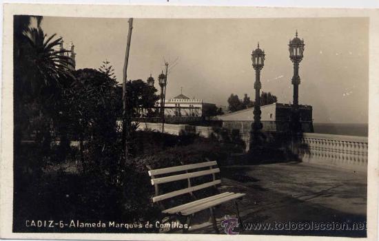 Postales: C&Aacute;DIZ.-ALAMEDA MARQU&Eacute;S DE COMILLAS - Foto 1