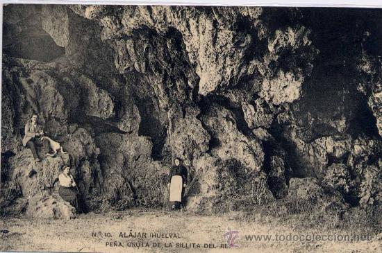 Postales: AL&Aacute;JAR(HUELVA).-PE&Ntilde;A GRUTA DE LA SILLITA DEL REY