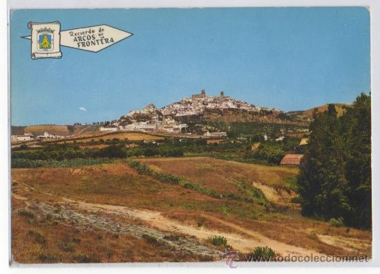 Postales: TARJETA POSTAL DE RECUERDO DE ARCOS DE LA FRONTERA VISTA GENERAL CADIZ