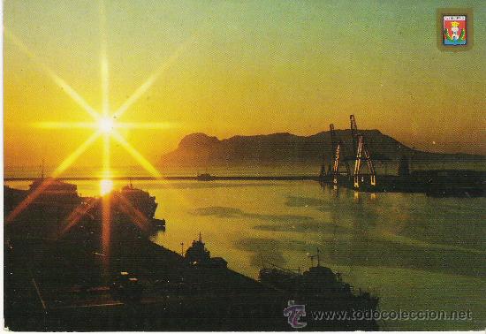 Postales: POSTAL DE ALGECIRAS.ATARDECER EN EL PUERTO