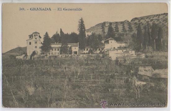 Postales: TARJETA POSTAL EL GENERALIFE GRANADA - Foto 1