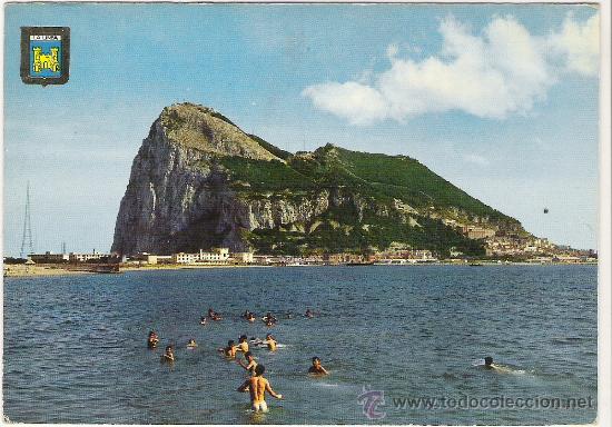 Postales: POSTAL DE LA LINEA .PLAYA Y PE&Ntilde;ON DE GIBRALTAR