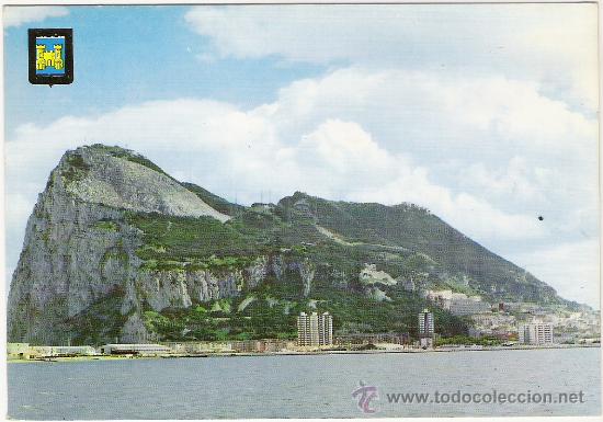 Postales: POSTAL DE LA LINEA .VISTA DEL PE&Ntilde;ON DE GIBRALTAR.