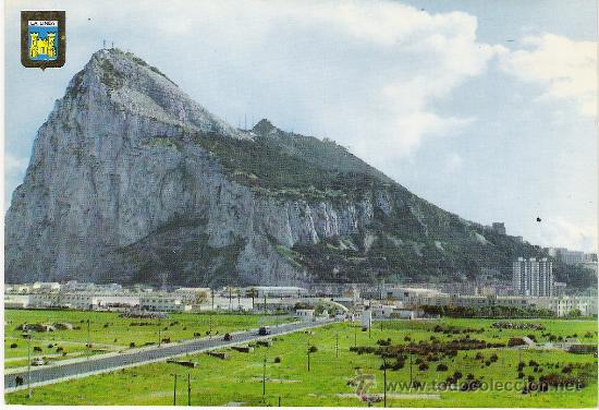 Postales: POSTAL DE LA LINEA .VISTA DEL PE&Ntilde;ON DE GIBRALTAR.