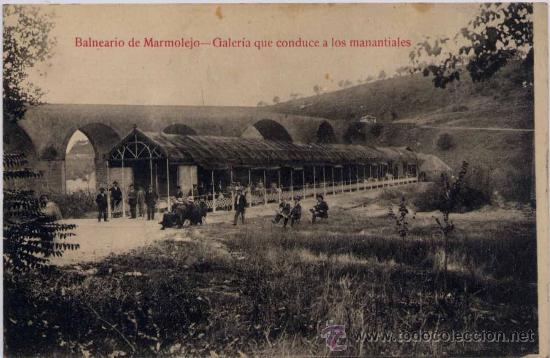 Postales: BALNEARIO DE MARMOLEJO(JA&Eacute;N).-GALER&Iacute;A QUE CONDUCE A LOS MANANTIALES